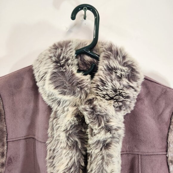 Vintage French Spy Vest Size 10 Lavender Faux Fur - Picture 4 of 10